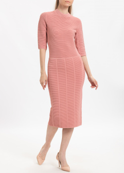Трикотажна сукня Emporio Armani рожевого кольору, фото